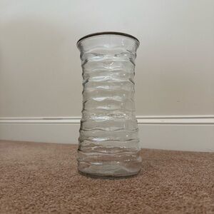 Rippled Clear Glass Vase